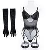Meier Bestselling Lingerie Set: Strappy, Bodycon, with Gloves - 3 Piece Set