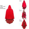 Elegant Gothic Red Riding Hood Cape Costume With Lace Up Details For Women And Girls