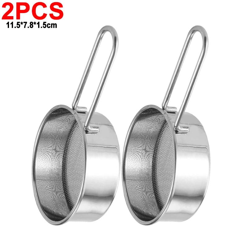 Stainless Steel Flour Sieve Fine Mesh Strainer Baking Flour Sifter With Handle Handheld Coffee Powder Mesh Sieve Baking Tools