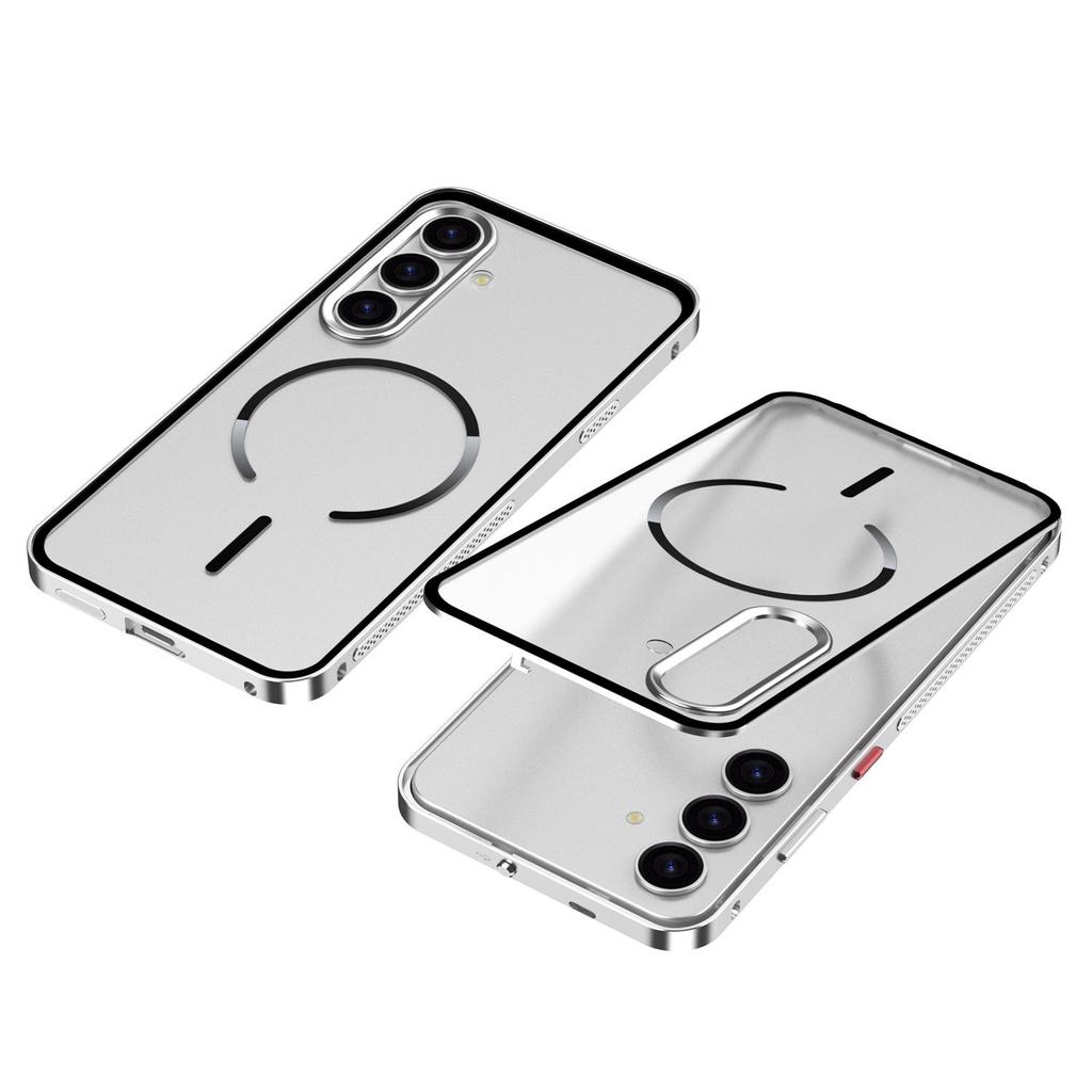 Samsung S26 Ultra Frosted Metal Frame Phone Case with Cooling Magnetic Ring - Exclusive Cross-Border Use