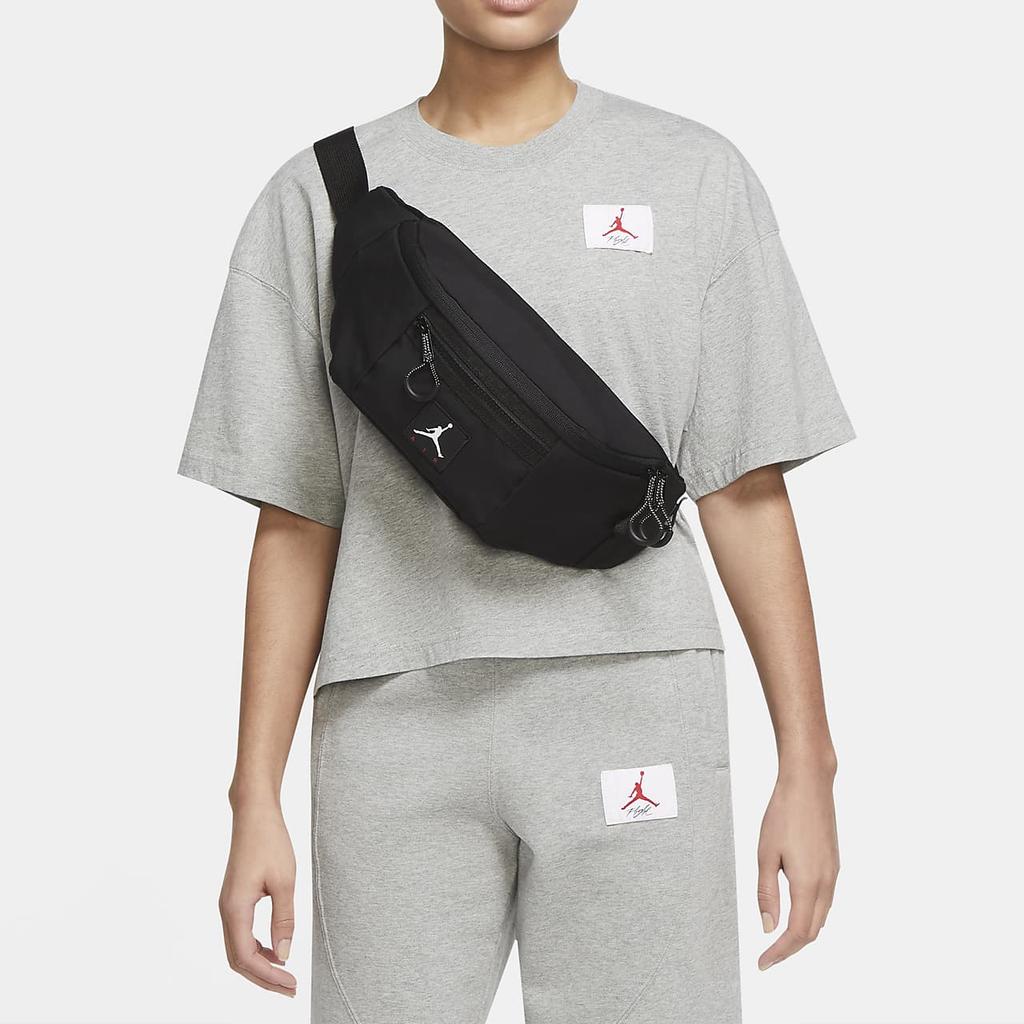 Jordan Cotton, Nylon, Polyester Shoulder Bag, Crossbody Bag, Sling Bag, Fanny Pack Regular Unisex Black DJ5645-010