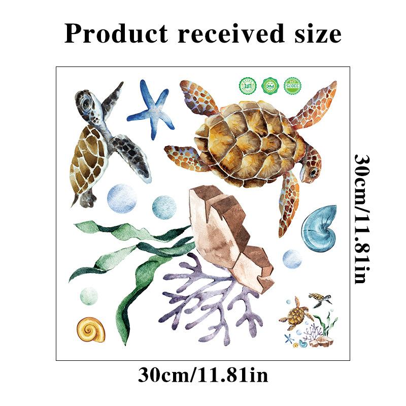 1pc Sea Starfish Shell Toilet Sticker, Bathroom Marine Style Decorative Decal, Bathroom Door Sticker