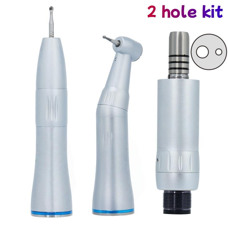 

Dental Low Speed Handpiece set Inner Water Spray Contra Angle Straight Handpiece 2 4 Hole Air Motor Dental Low Piece Dentistry 2 holes серебряный