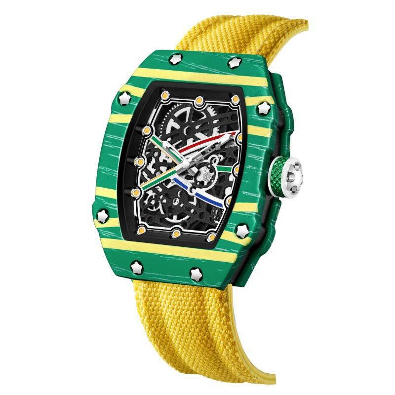 Watch Ultra-thin wine barrel-shaped nylon belt trendy men's watch quartz watch men's watch