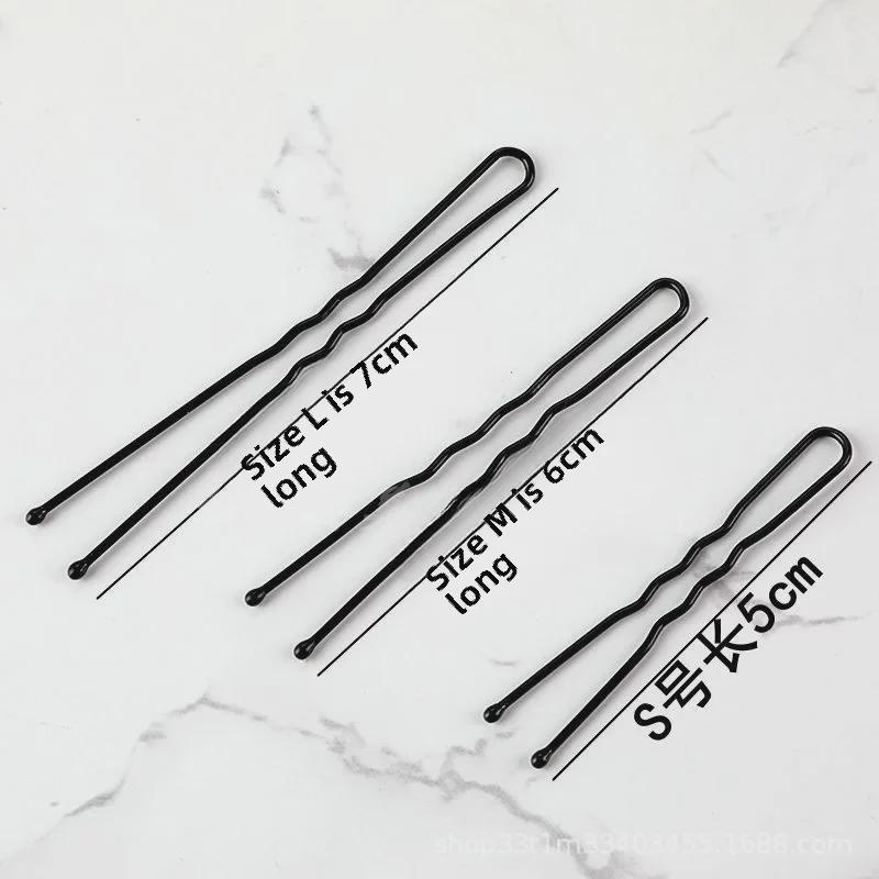 Black Bold U-Shaped Hairpins, 500g Large Pack for Hair Buns, Evening Styles, Straight or Wavy Hair