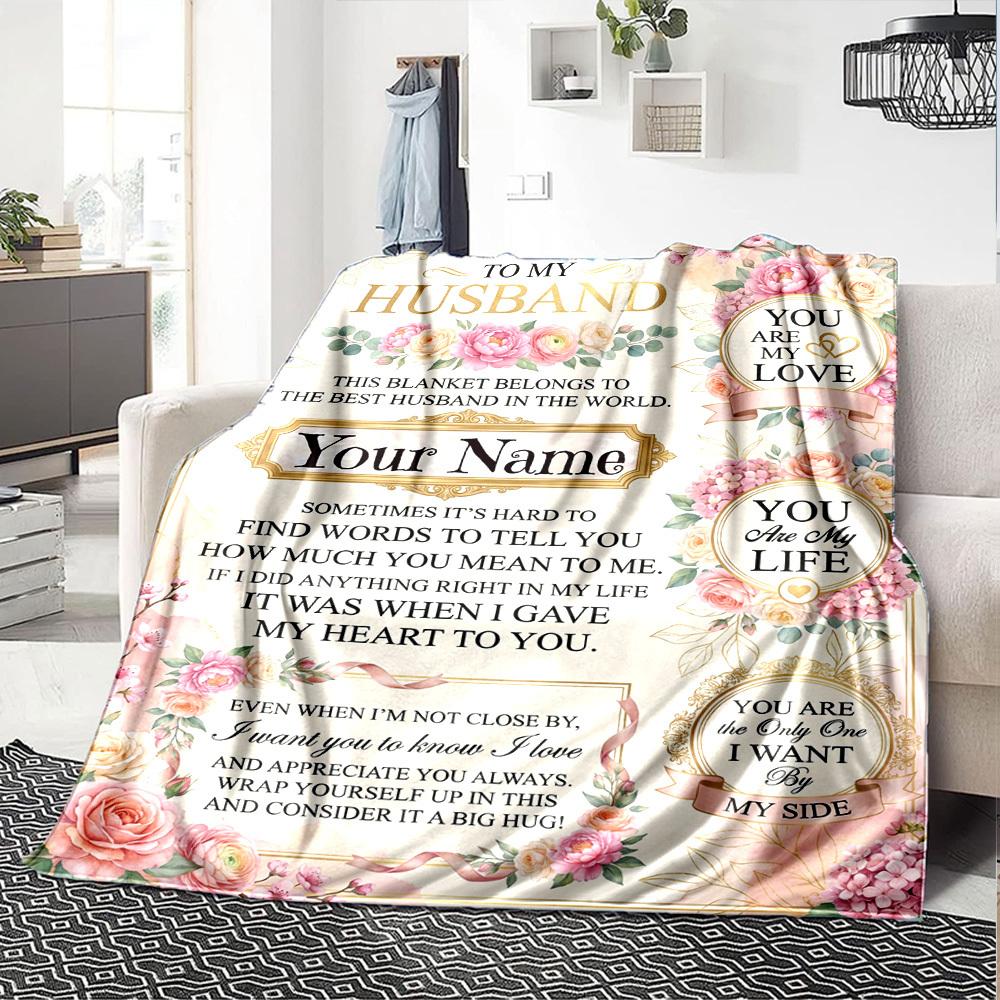 Ocean Love Letter Personalized Name Blankets Soft And Comfortable Against The Skin Naps And The Office A Wonderful Gift For Friends Family And Loved