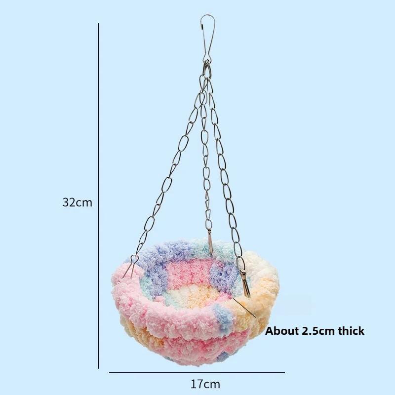 

1 шт. Гнездо для птиц, попугаев, теплая спальная подстилка, качели-колыбель, мягкое дно, флисовый подвесной гамак, открытый, съемный, удобный