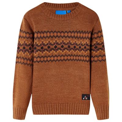 Children's Knit Sweater, Cognac, 92