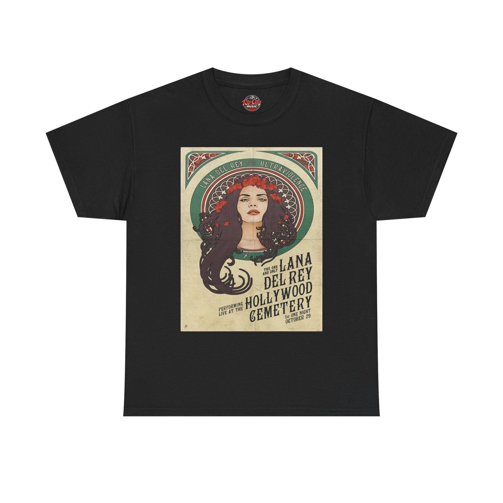 Lana Del Rey Oct 29 Hollywood Cemetery California Retro Concert Poster T-Shirt S