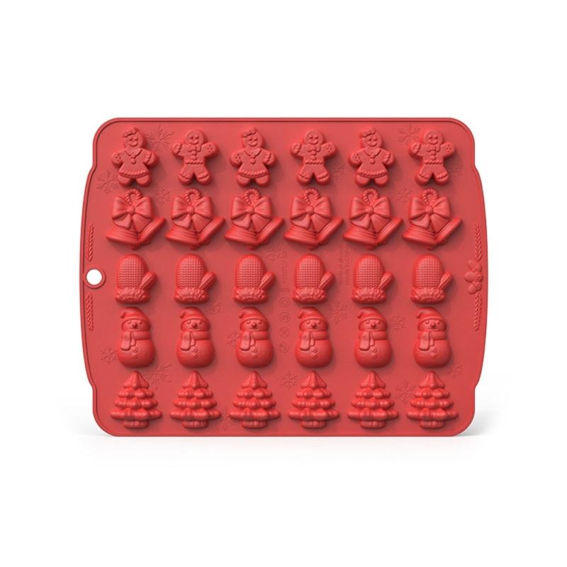 Christmas Themed Chocolate Moulds Fondant Moulds Silicone Material Cake Decorating Gadget Baking Accessories for Kitchen