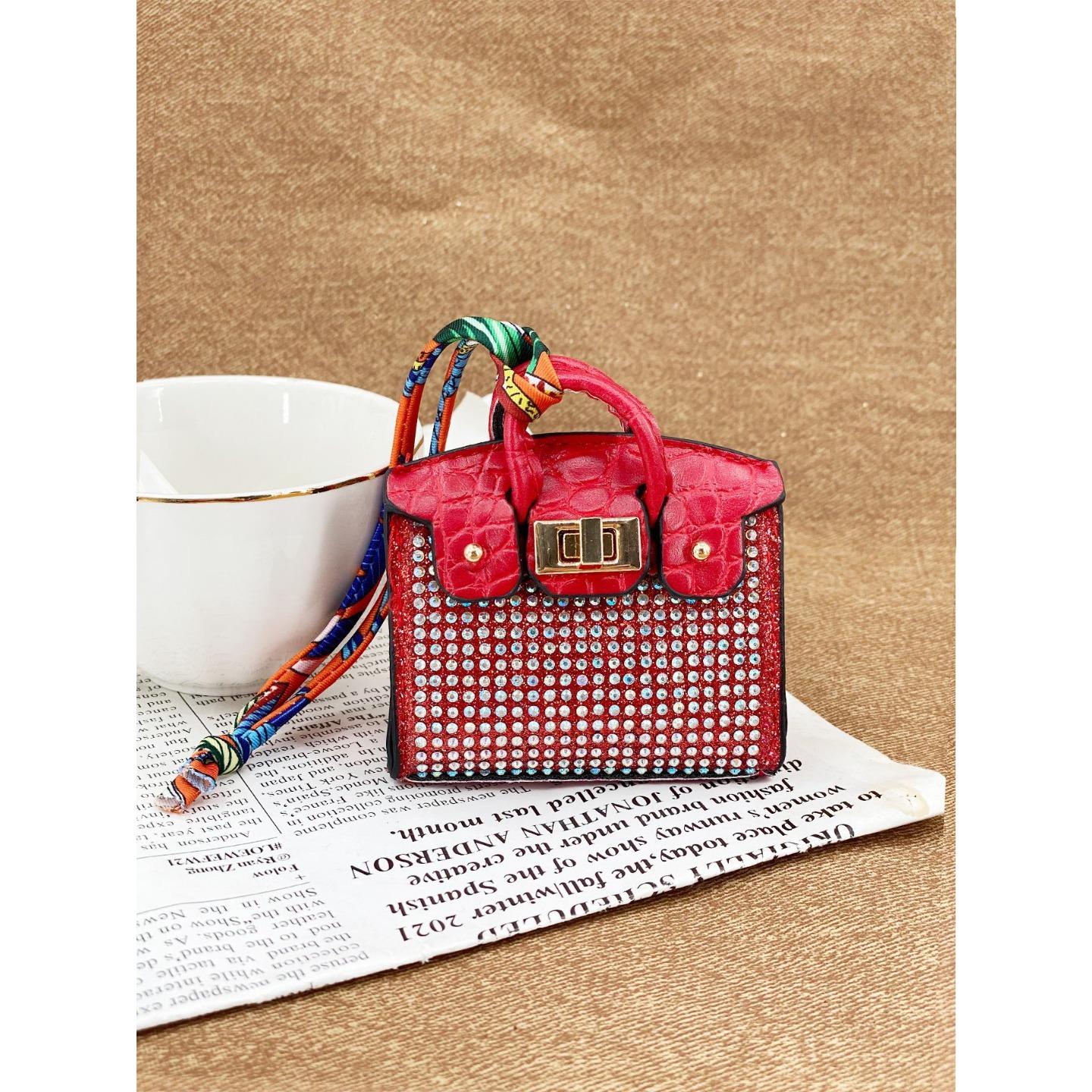 

Internet Celebrity New Sticker Diamond Shiny House Mini Small Bag Pendant Earphone Bag Multi-functional Change Bag Creative