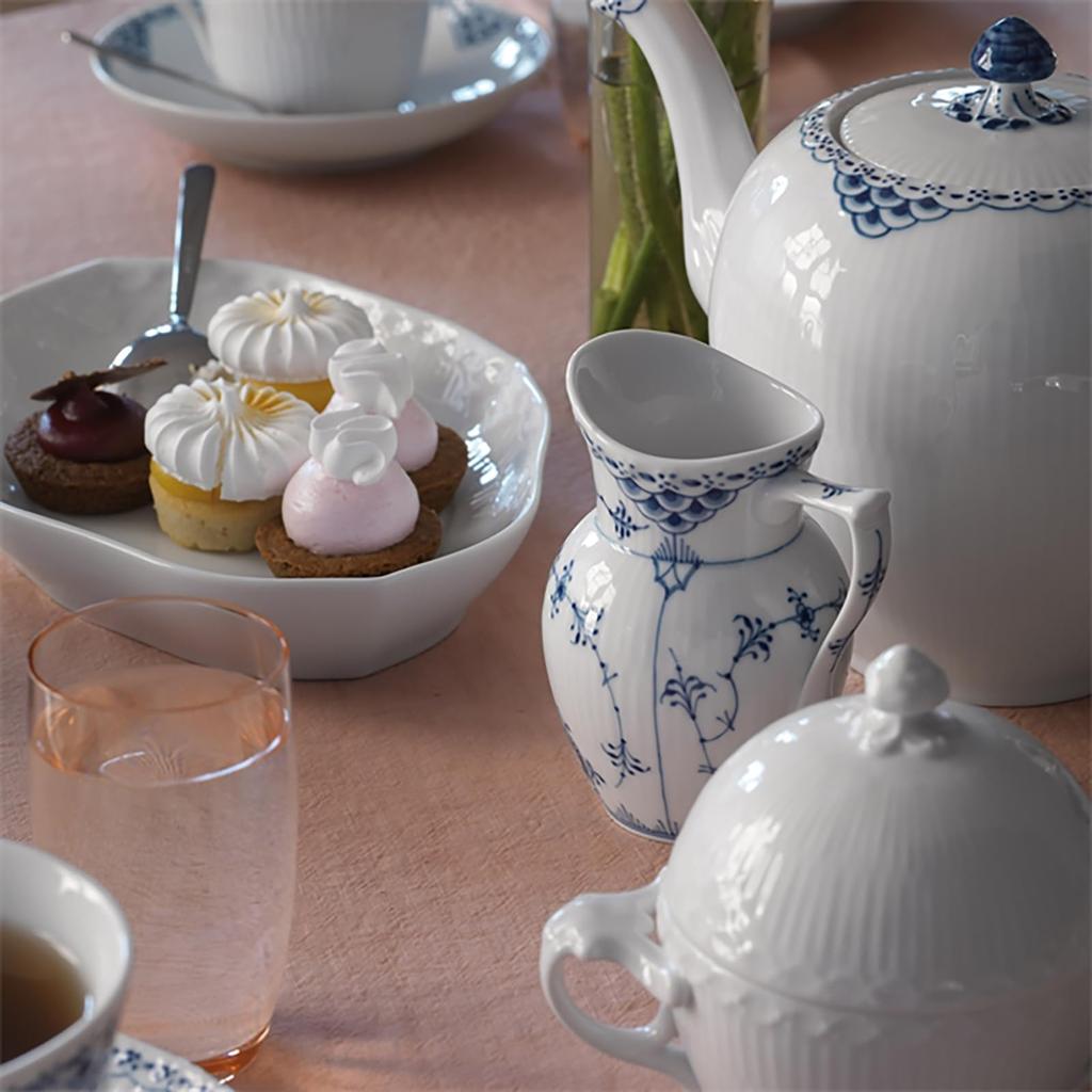 Imported Royal Copenhagen Blue Fluted Half Lace Creamer White L Wedding Gift 1017213 [Regular Product]