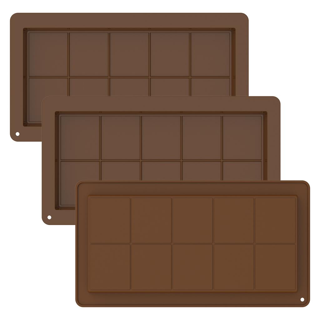 Chocolates Bar Molds Large Silicone Chocolates Bar Molds Reusable Snap Bars Making Set Non-stick Break Apart Candy Bar Molds