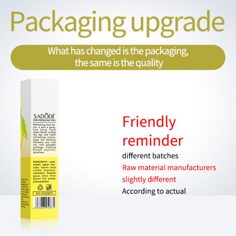 Oral Spray 18mlSADOER Mint Peach Lemon Fresh Breath Spray