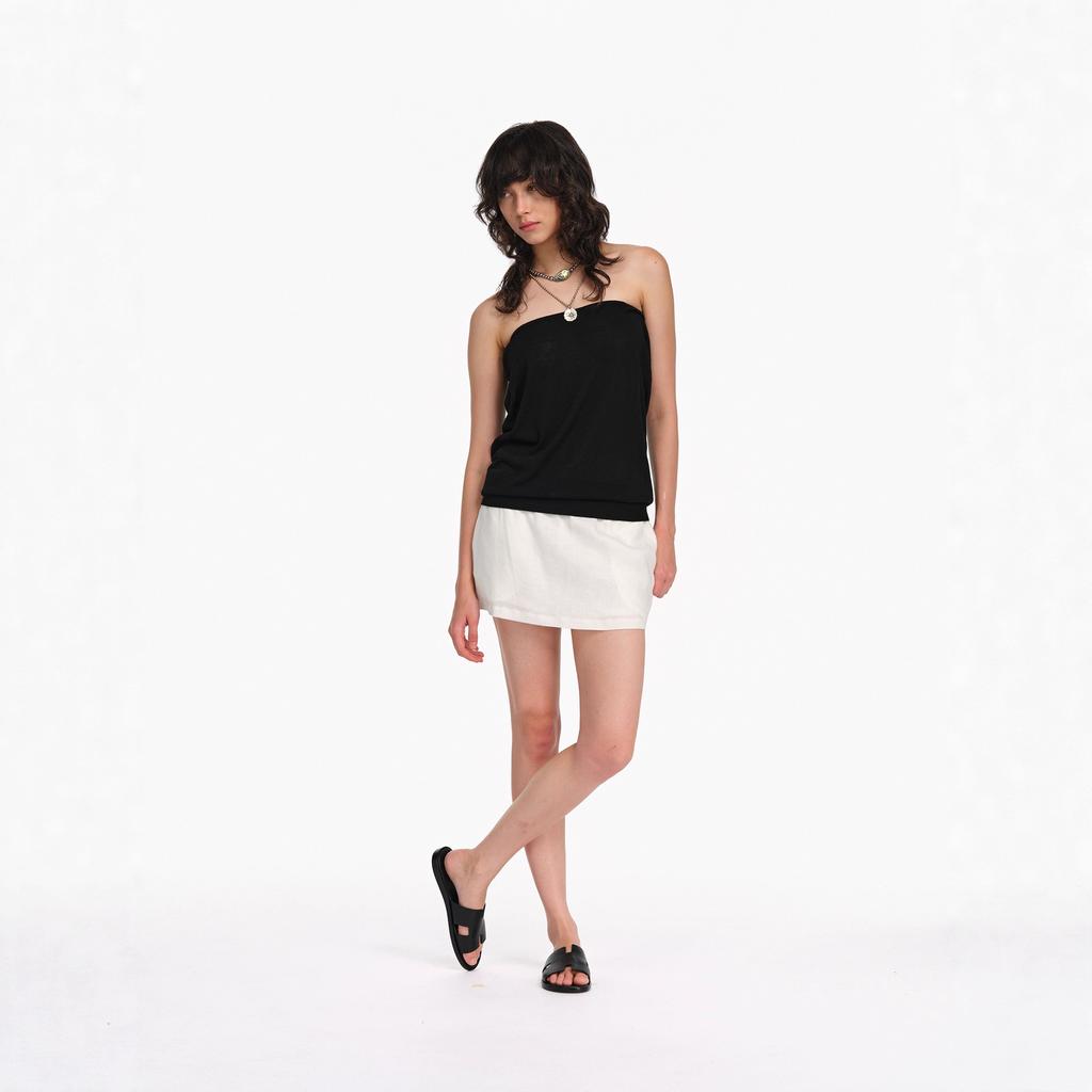 Ladies Summer Linen Mini Skort, American Hot Girl Loose Slim Anti-Chafing Short Skirt, Lightweight Casual Skort for Beach Holiday Daily Street Wear