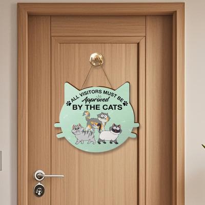 Cat Planning Escape Sign Please Keep Door Closed Wooden Sign Door Hanging Welcome Sign Housewarming Gift for Cat Lovers