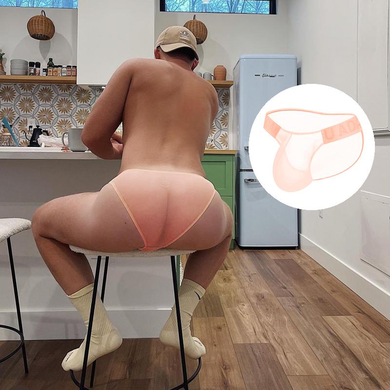 1/3 ks Ice Silk Sexy pánské měkké spodní prádlo Kalhotky, spodní kalhotky s nízkým pasem pro muže Prodyšné, vysoká vidlička Pánské vypouklé kalhotky U móda