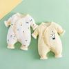 Newborn Thick Cotton Lace-up Jumpsuit - 150g Winter Crawling Suit