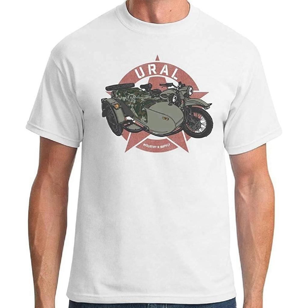 Kiss Oxygen Ural Motorcycles Ranger Pustinja T-Shirt Moderna con Sidecar per Biker XS