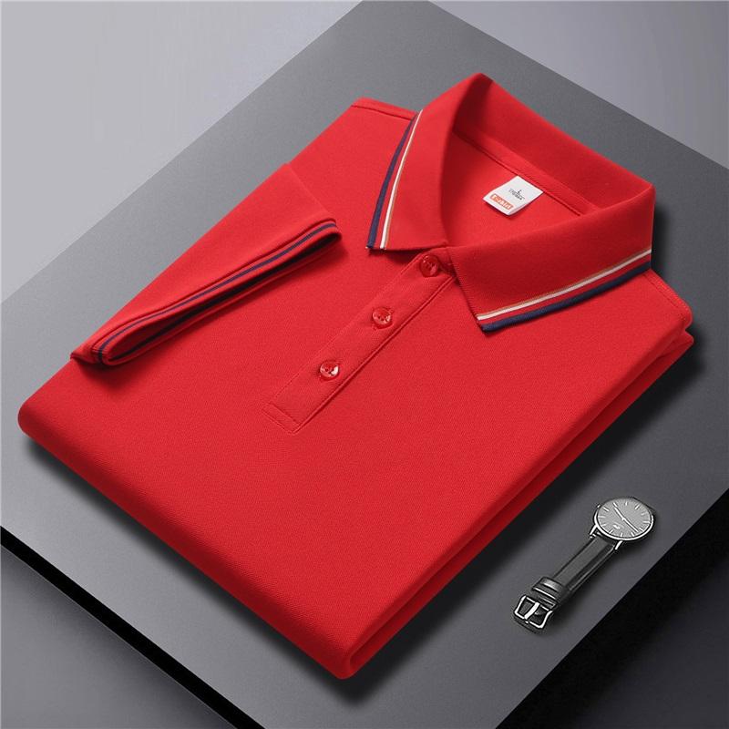   Men's Summer Striped Collar Polo Shirt Short Sleeve Business Casual Breathable