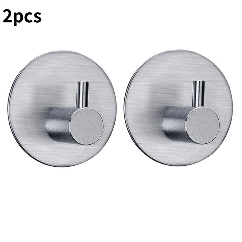 1/2Pcs Stainless Steel Silver Wall Hanging Hook Bathroom Hardware Set Towel Rack Toilet Paper Holder Organizer Bar Accessories