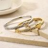 European and American Titanium Steel Bracelet Open Bracelet Heart Shaped Hand