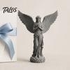 Shelf Angel Figurine 3D Printed Praying Figurine, Retro Guardian Angle Statue, Winged Women Decoration Artistic for Home Office, Housewarming