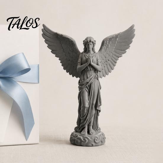 Shelf Angel Figurine 3D Printed Praying Figurine, Retro Guardian Angle Statue, Winged Women Decoration Artistic for Home Office, Housewarming