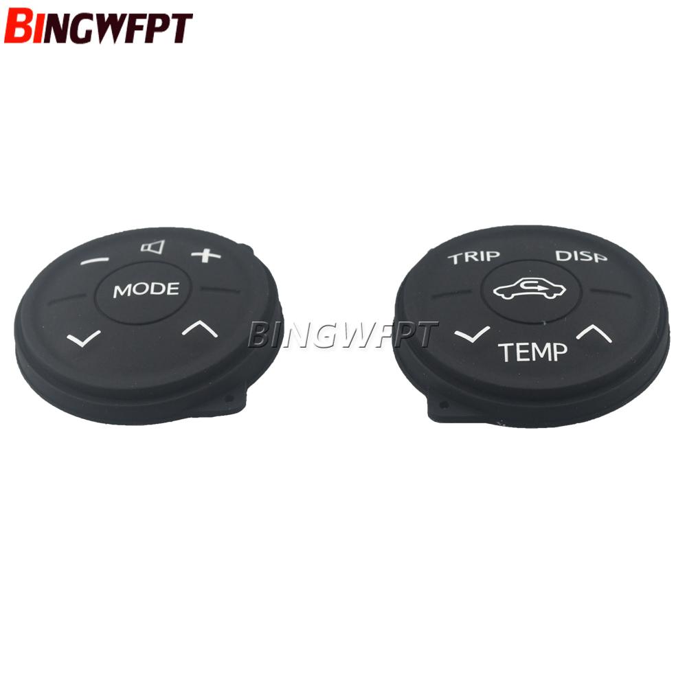2PC Multifunction Steering Wheel Switch Control Button Panel Rubber For Toyota Prius 30 09-13 Prius Eco 10-13 ZWV30 XW30 10-12