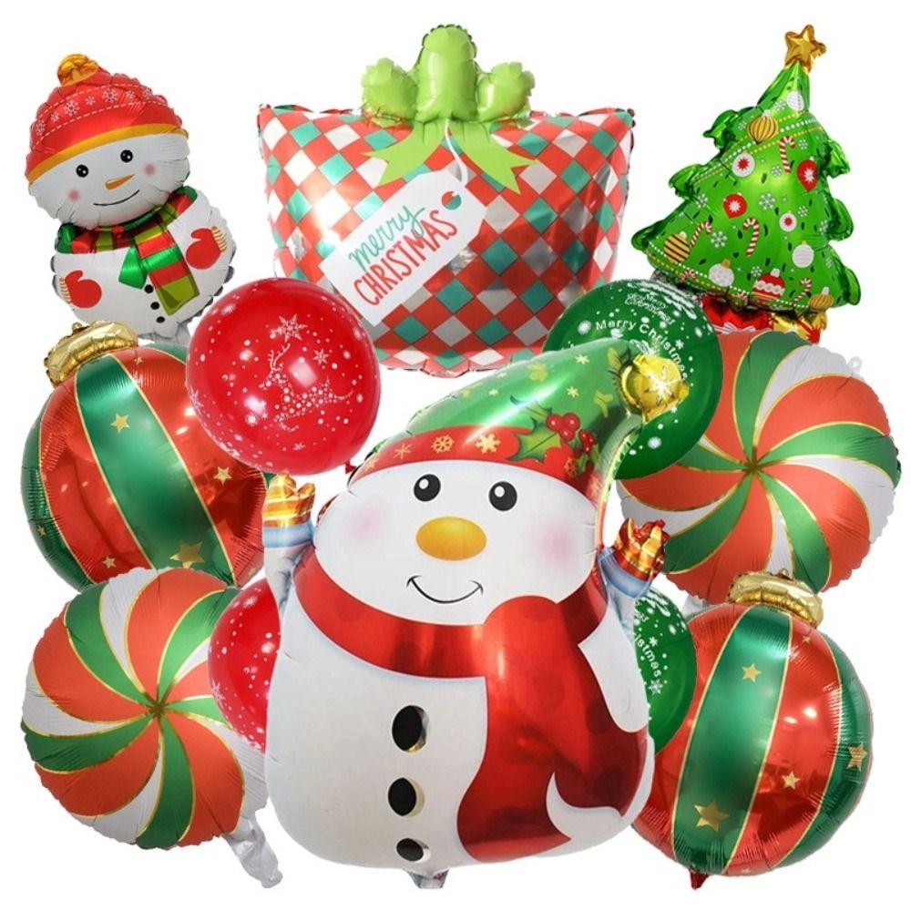 Aluminum Film Christmas Balloon DIY Inflatable Balloon New Xmas Foil Balloons  Kids Gift