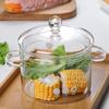 ZISIZ 1900ml Transparent Glass Stew Pot