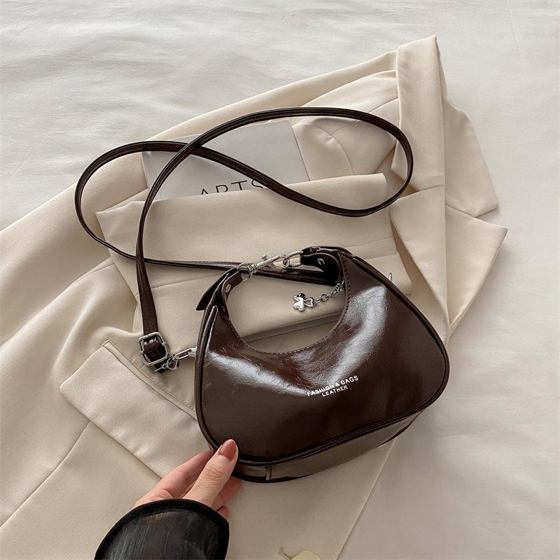 

Niche Портативная сумка Crescent Moon Женская модная сумка подмышкой Универсальная сумка через плечо кофейный