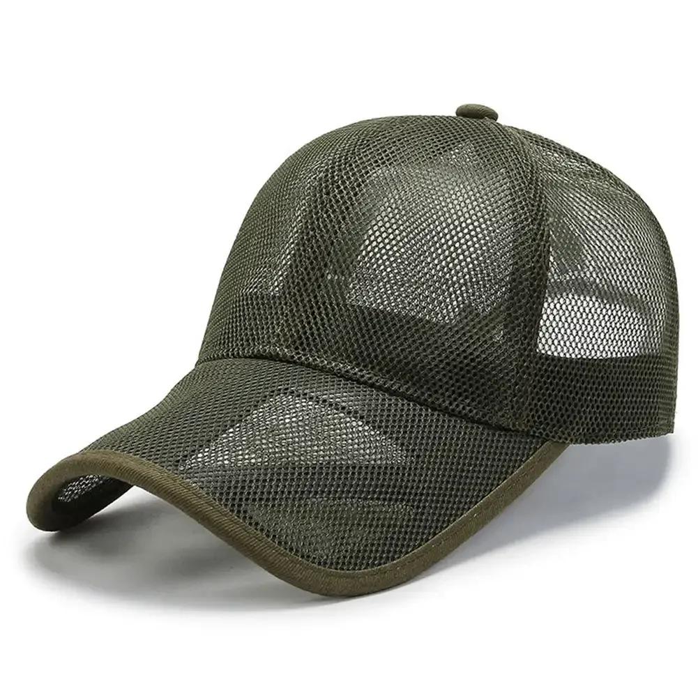 Chapeau de pêche pour homme Été Casquette de baseball entièrement en maille Unisexe Casquette de camionneur Casquettes de camionneur Séchage rapide Chapeau de golf pour la course à pied Casquette snapback réglable