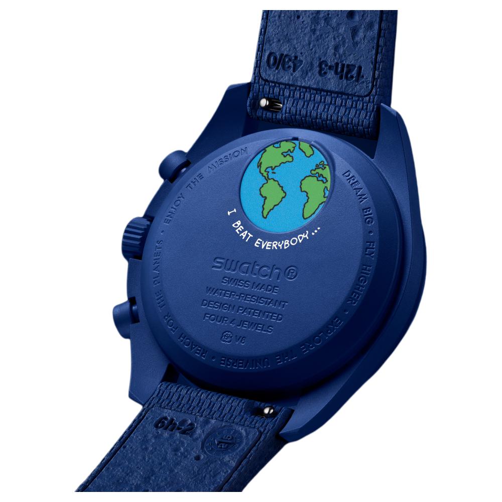 Swatch Omega MOONSWATCH SNOOPY Kollaboration Quarzwerk Herrenuhren Uhr 42mm Weißes Zifferblatt SO33N701L