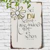 Vintage Be Yourself Everyone Else Is Taken German Metal Sign Oscar Wilde Quote Wall Art Decor for Home