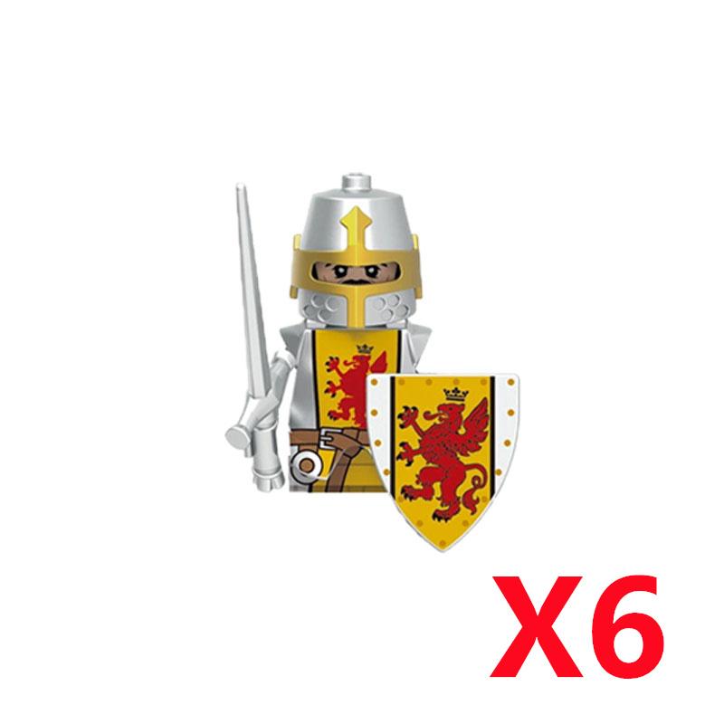 Medieval Soldier Knight Figure MOC Building Block Green Dragon Castle Infantry Orcs Pirate Roman Cavalry Weapons Toys Gifts D122