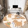 1pc Puppy Playtime Office Round Rug, Non-slip, Soft and Durable Office Rug for Interior Decoration, Perfect for Office, Beautiful Decoration yy2603120