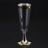 12x Disposable Plastic Champagne Cups with Rose Gold/Gold