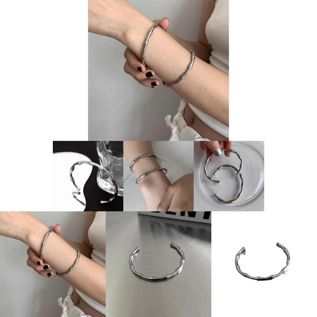 Chic Titanium Steel Bamboo Bracelet With Electroplating For Long-lasting Shine