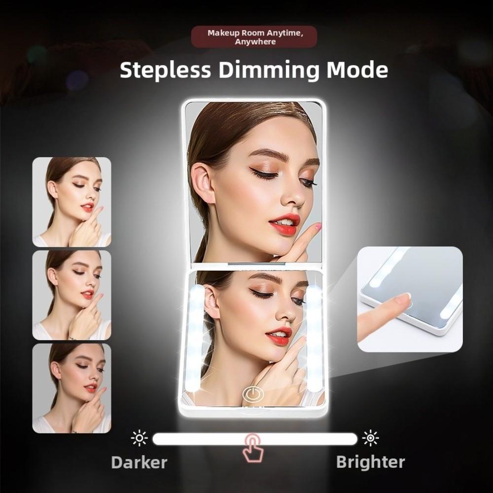Double-Sided Dimmable LED Makeup Mirror 3 Color Bedroom Dressing Mirror Dormitory