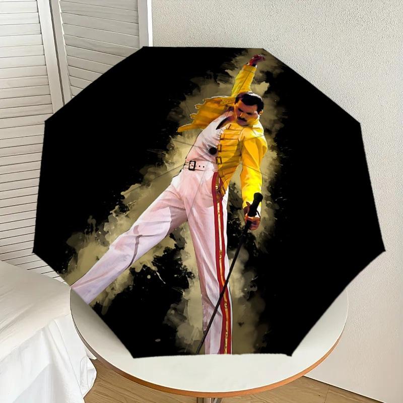 1pz Freddie Mercury, Iconica Performance Ombrello Pieghevole Automatico, Design Pieghevole Portatile, Accessorio Casual da Esterno L1202049