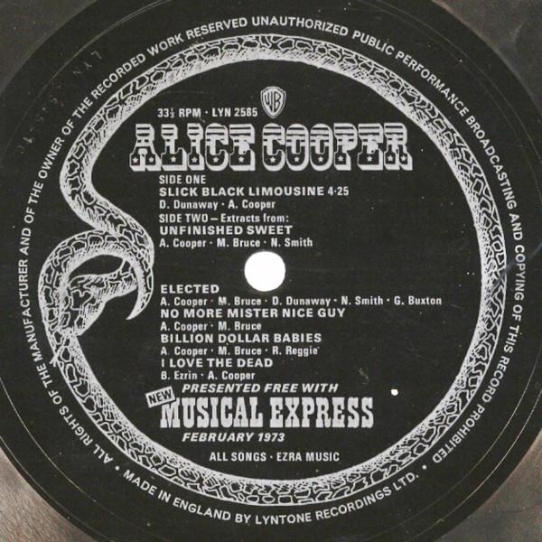 7inch Record ALICE COOPER  Slick Black Limousine LYN2585 New Musical Exp 1973 UK Rock Used