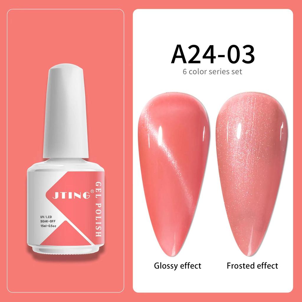 JTING Super Popular pink and Nude 6colour Nail Gel Polish Collection Oem Customize Nail Set Box Uv Gel Polish 15ml Bottles