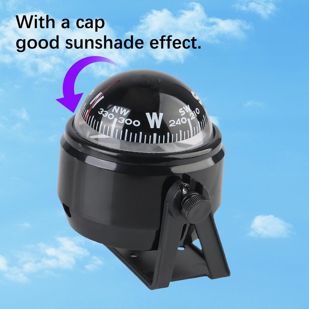 For Marine Boat Compass Marine Navigation Compass Black Electronic Sea Pivoting Marine Compass Automotive Parts Car Ornaments