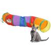 S Shaped Foldable Tunnel Cat Kitty Training Interactive Rainbow Color Tube Pet Toy