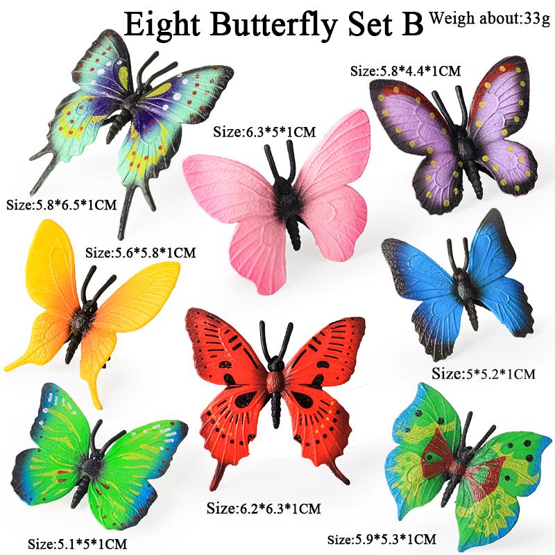 Oenux Insect Animals Model Monarch Actias Ningpoana Swallowtail Butterfly Growth Cycle Garden Figurine Education Kid Toy Gift