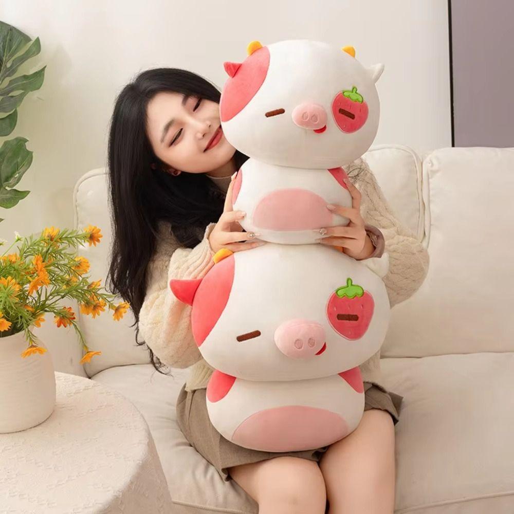 Fluffy Strawberry Pig Plush Toys Collection Pink Girlish Heart Cute Toy  Kids Holiday Gifts