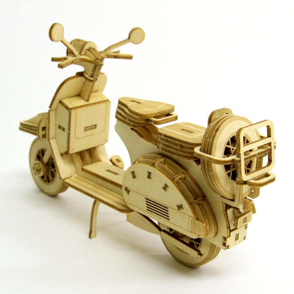 Scooter A Wooden 3D Puzzle DIY Craft Kit That Can Be Enjoyed by Elementary School Children To Adults An Educational Toy for Boys and Girls Also