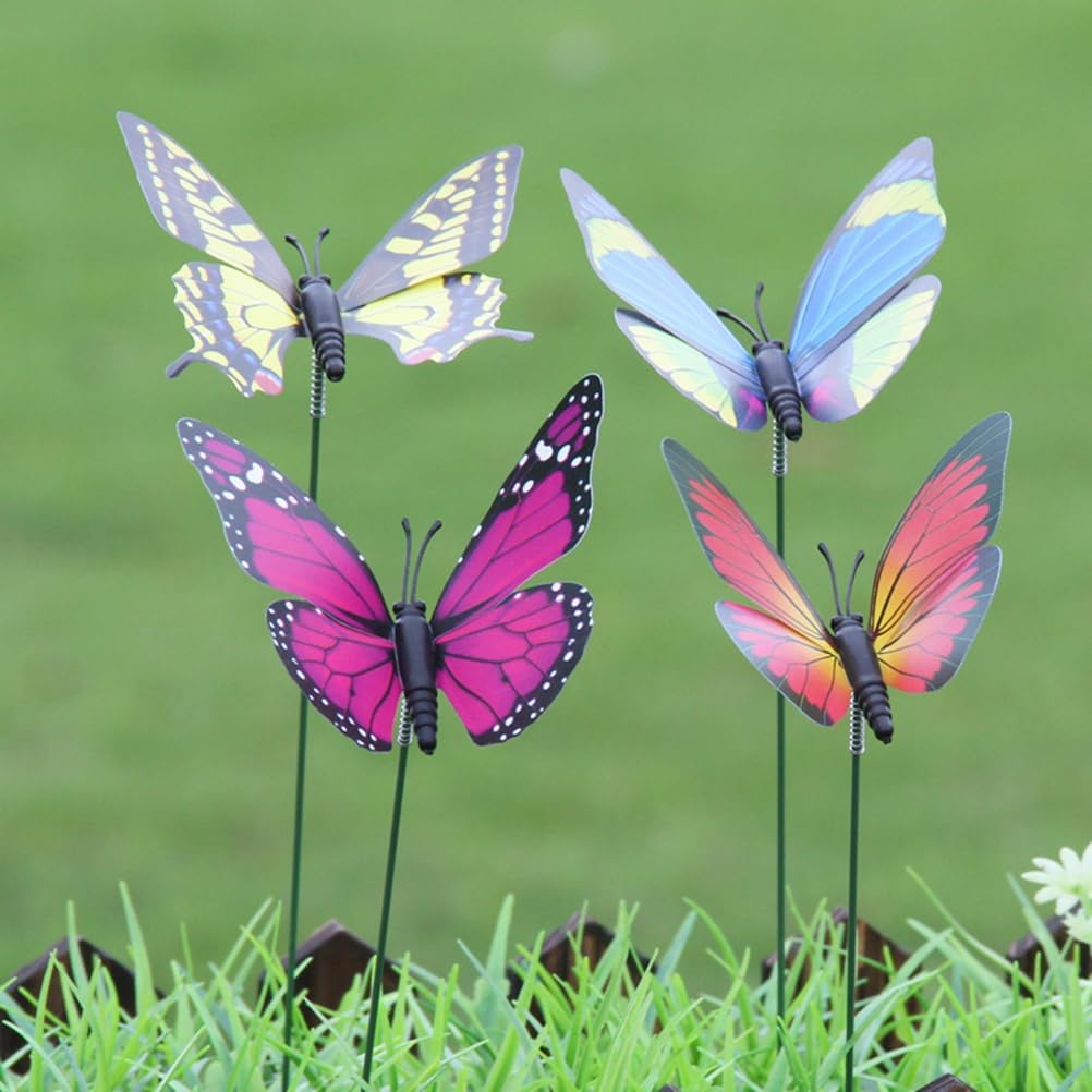 

NUOBESTY 12pcs Butterfly Stakes Fake Butterflies Stake 3D Butterflies Stakes for Garden Lawn Patio Yard Pathway Indoor Outdoor Ornaments (Random