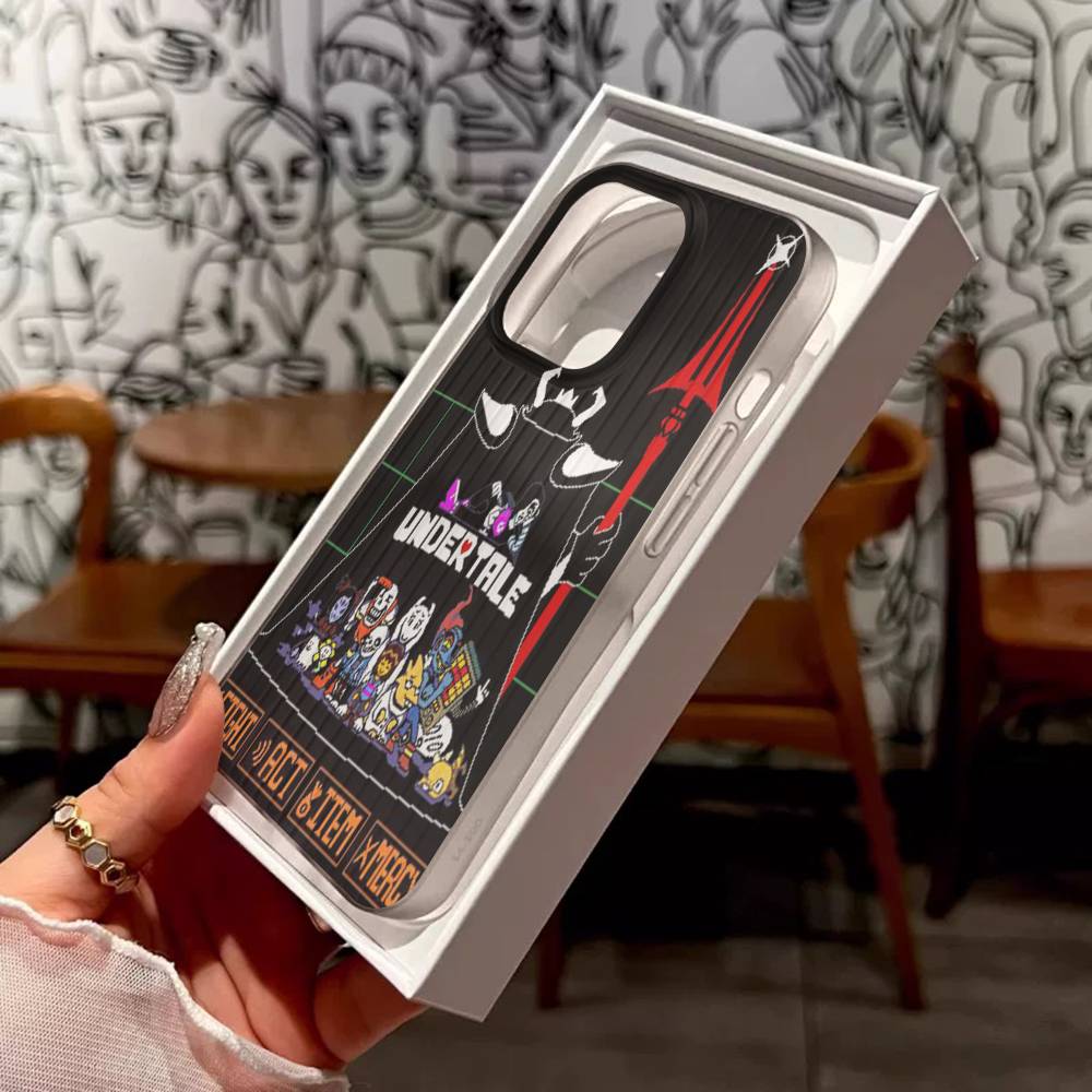 U-Undertale Phone Case For IPhone 17 16 15 14 Plus 13 12 11 Pro Max Pro Wave Corrugated Cover